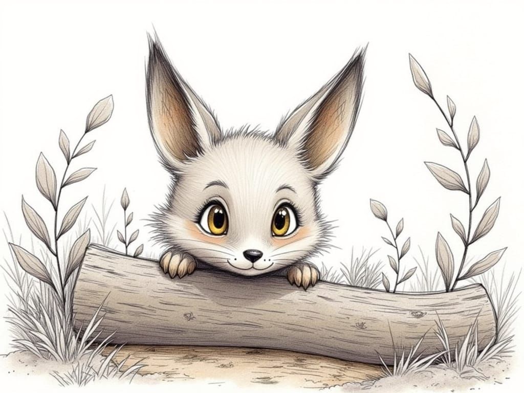 Surreal Fox Portrait in Whimsical Woodland Scene