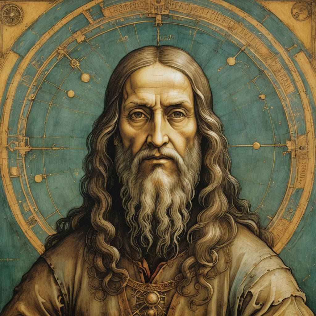 Earthy Humanoid Creation in Cosmic Factory, Renaissance Styl...