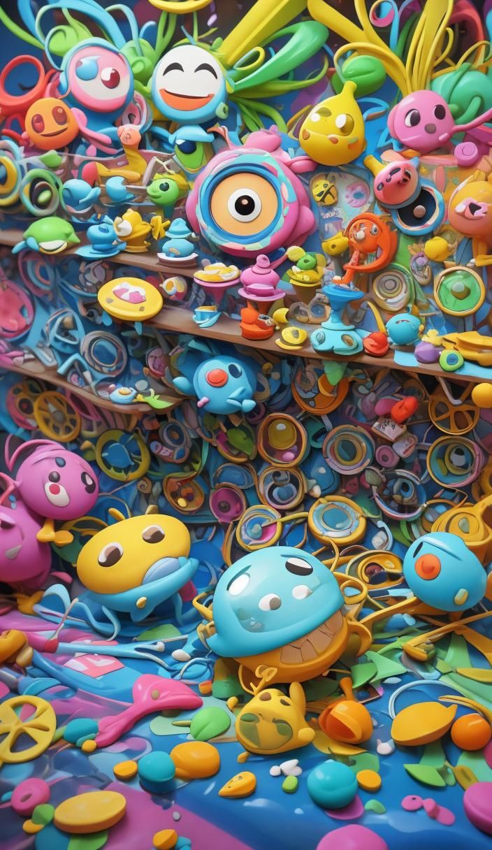 Whimsical Googly-Eyed Mixer's Kitchen Birthday Scene