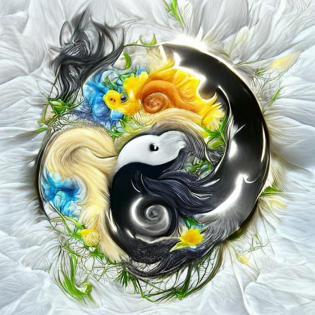 Yin Yang Symbol of Sun, Moon, and Nature