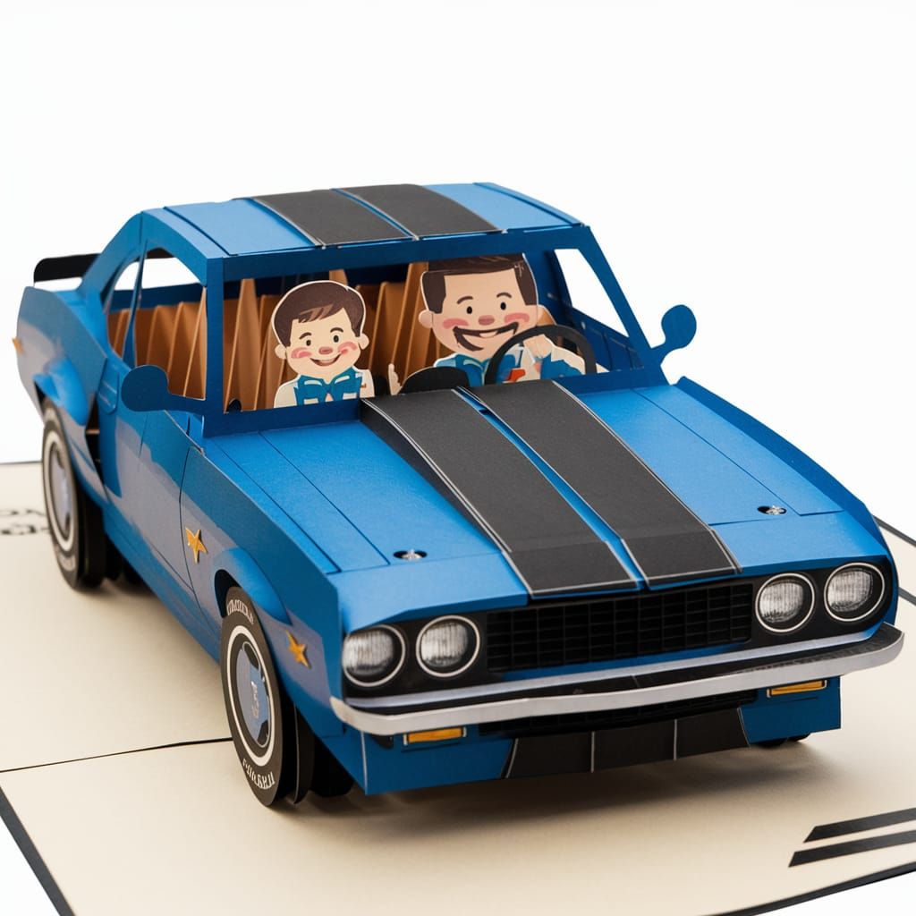 Father's Day Pop-Up Card with Muscle Car
