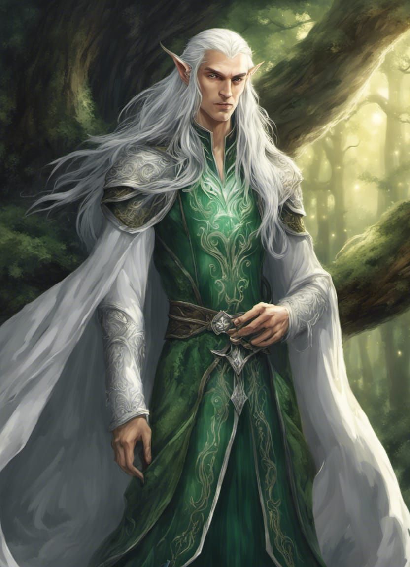 Elegant Elf Lord in Dreamland Night