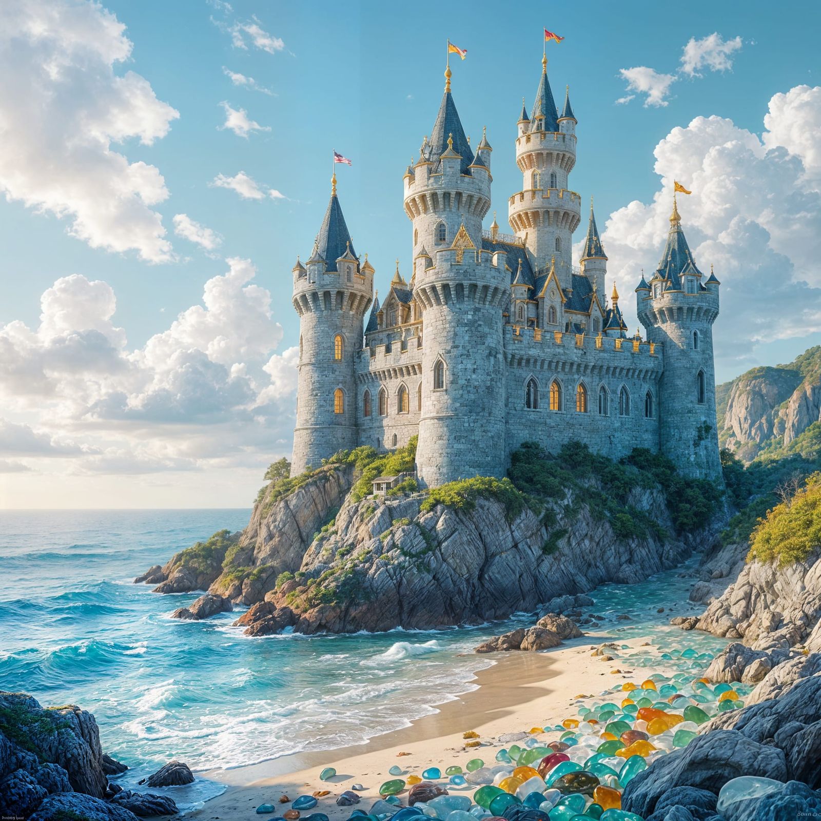 Sea Glass Castle on Cliffside