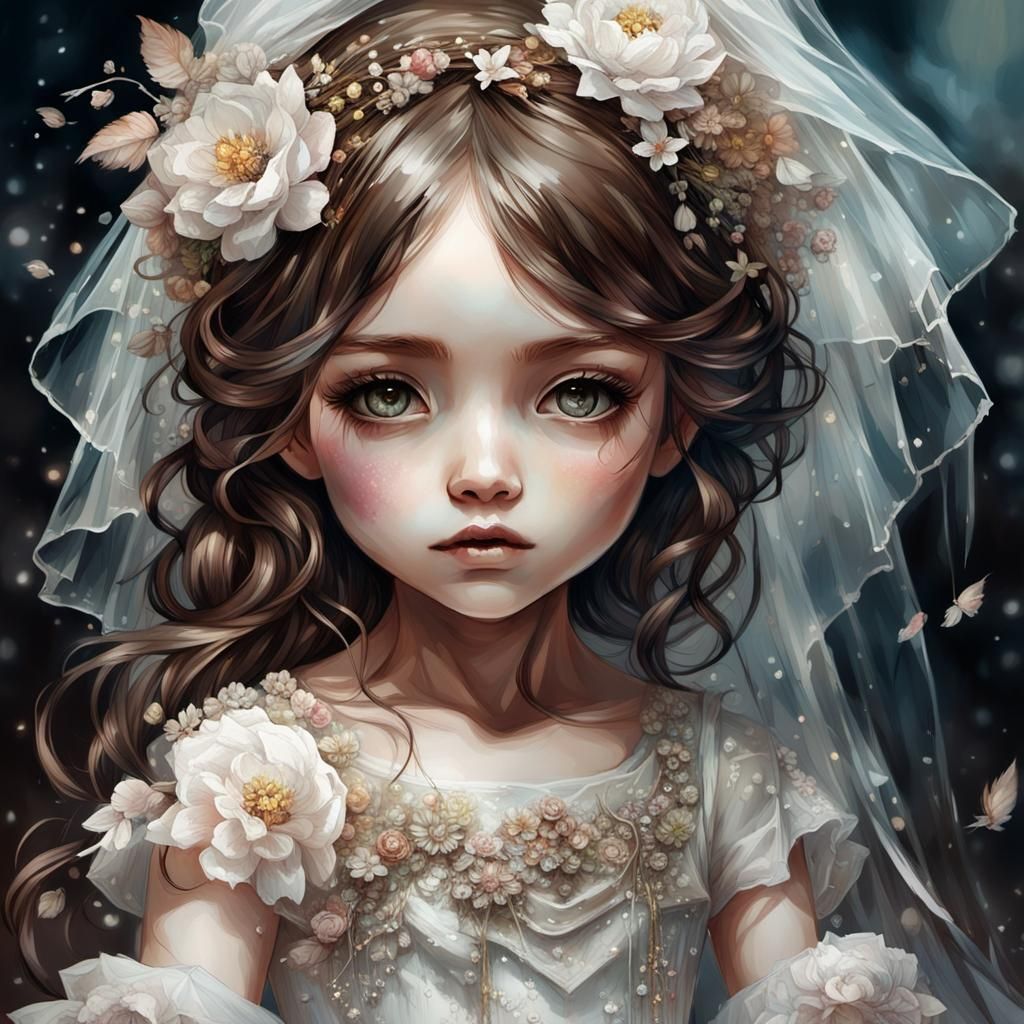 Chibi Bride in Elaborate Wedding Dress