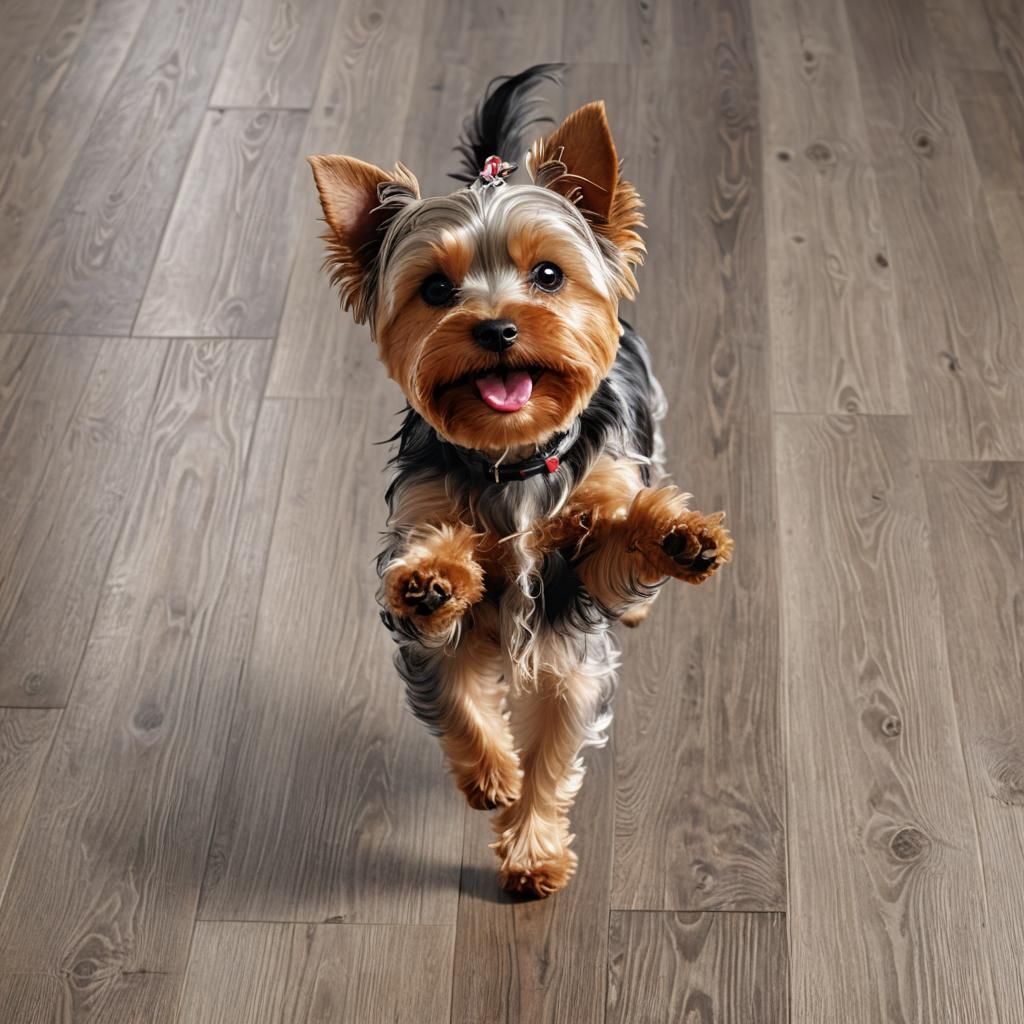 Hyperrealistic Yorkie Begging for Treats in 8K
