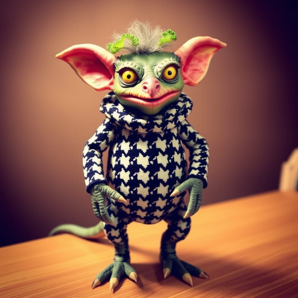 Houndstooth Gremlin at Vegetable Dress-Up Party