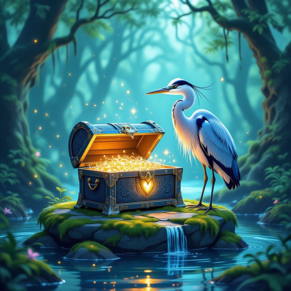 Mystical Treasure Chest in Enchanted Forest