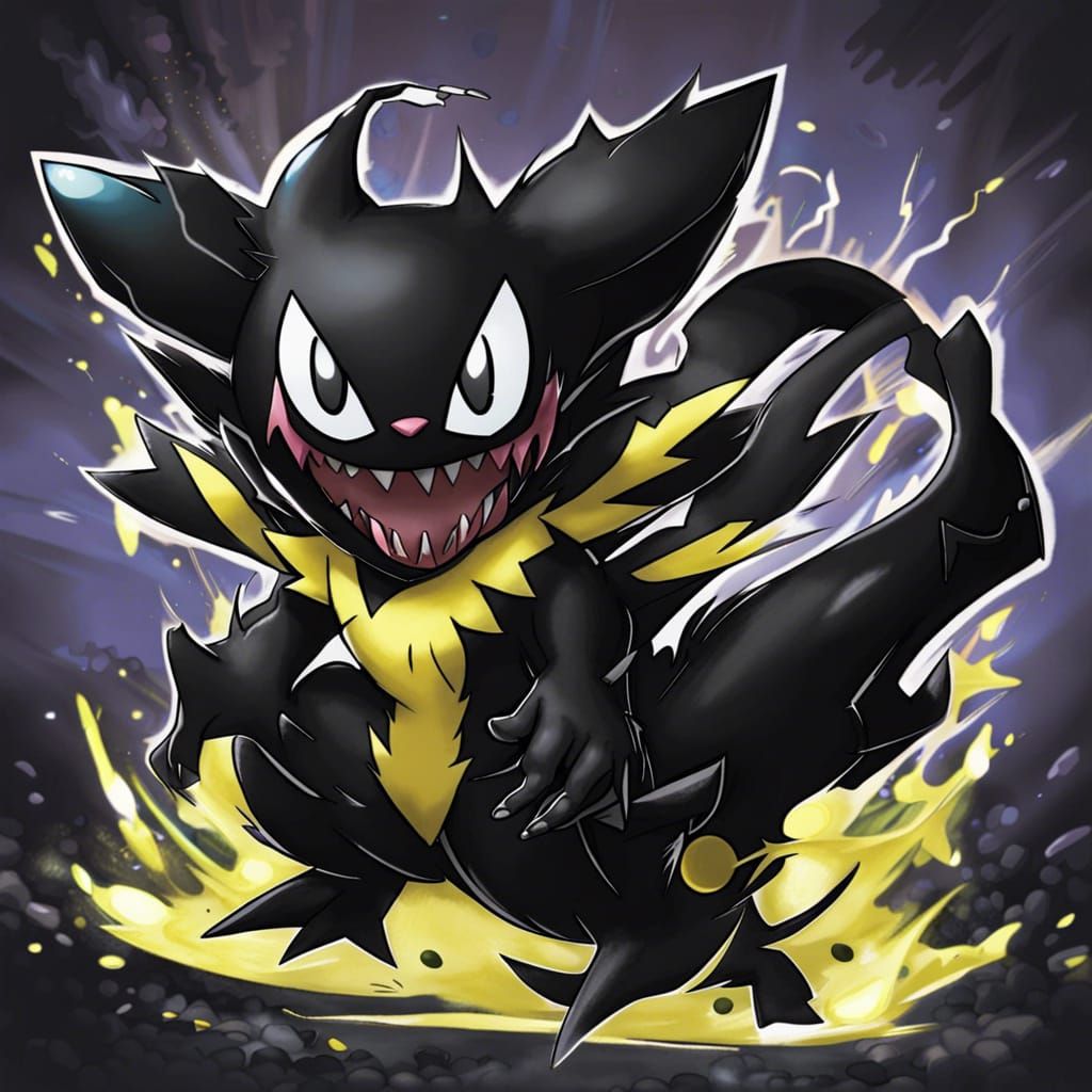 Venom Symbiote Pichu Pokemon Fusion