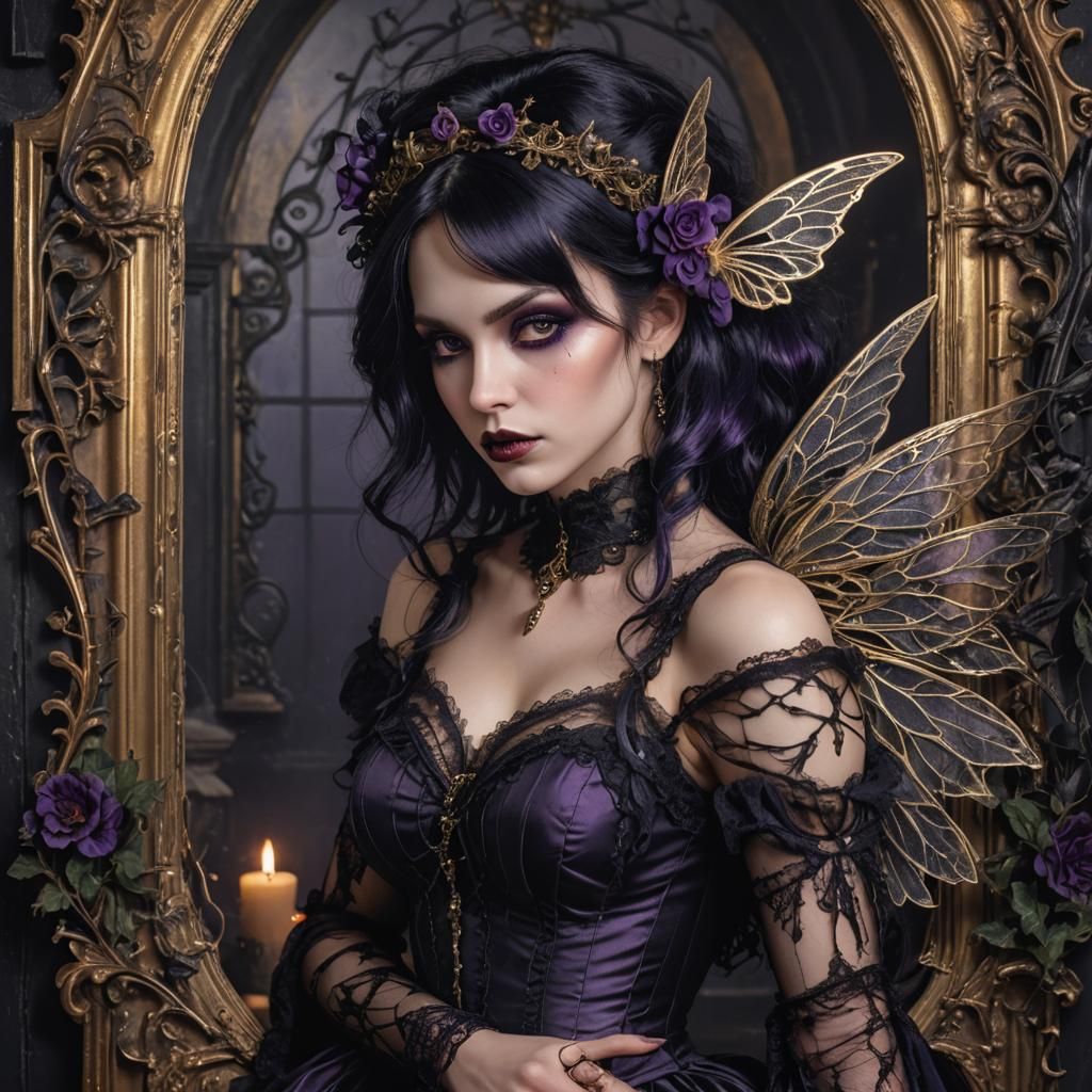 Gothic Fairy Woman in Victorian Style