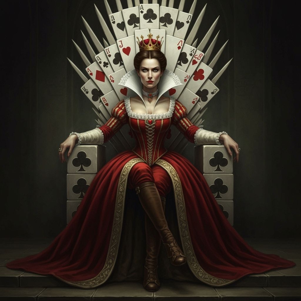 Queen of Hearts in Gothic Historical Oil Painting Style