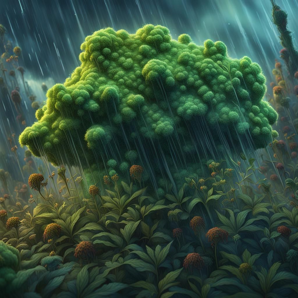A Cloud Rains Weed: Detailed Matte Painting