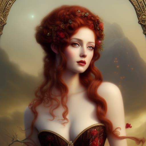 Fantasy Goddess Portrait in Hyperrealistic Style