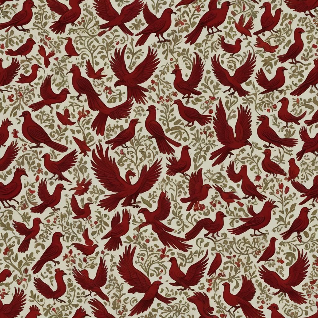 Scarlet Phoenix Rising: A Crimson Digital Painting