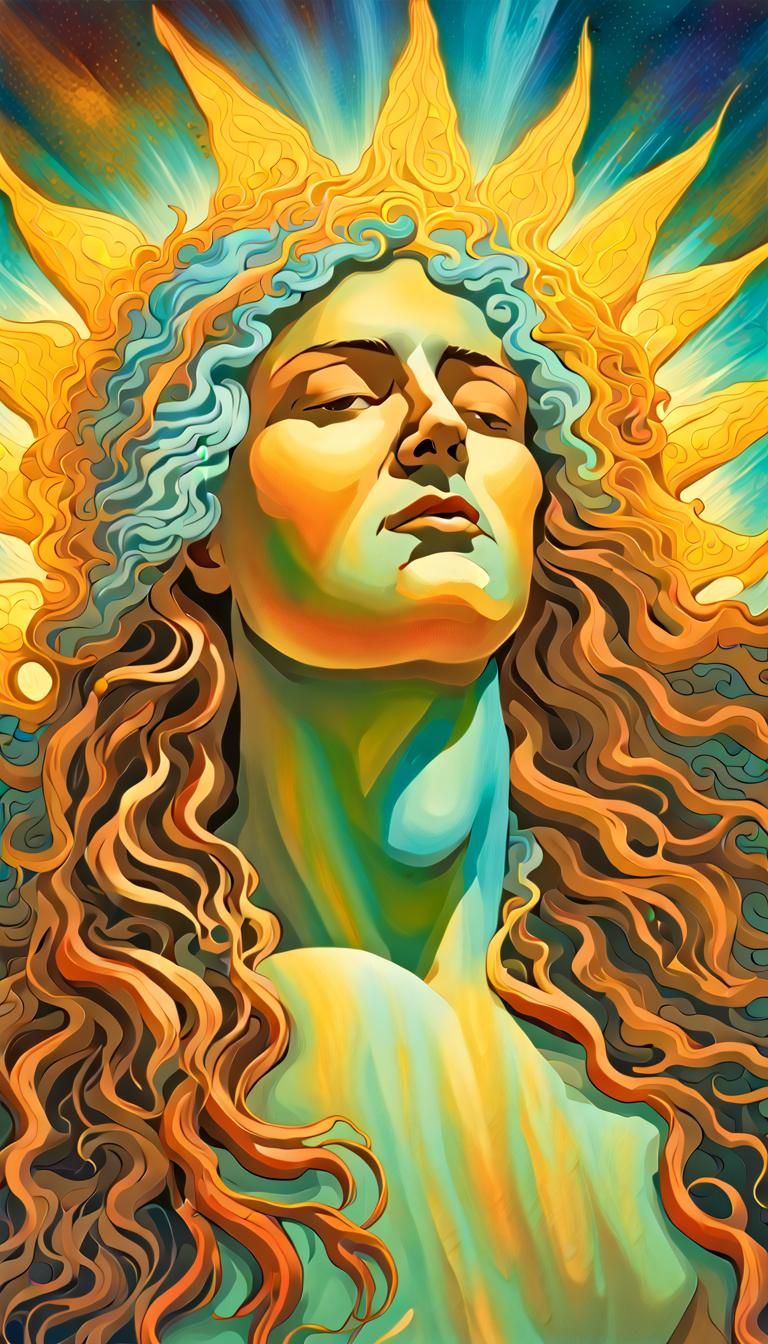 Helios and Gaea: A Surreal Digital Illustration