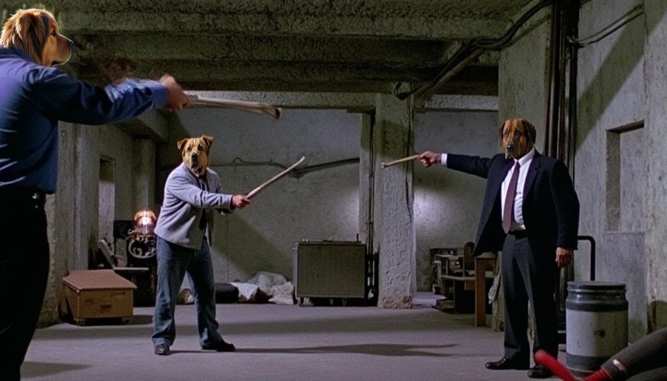 "You fetch!"  "No, you fetch!"  "Shaddup both of youse...both of youse FETCH!"