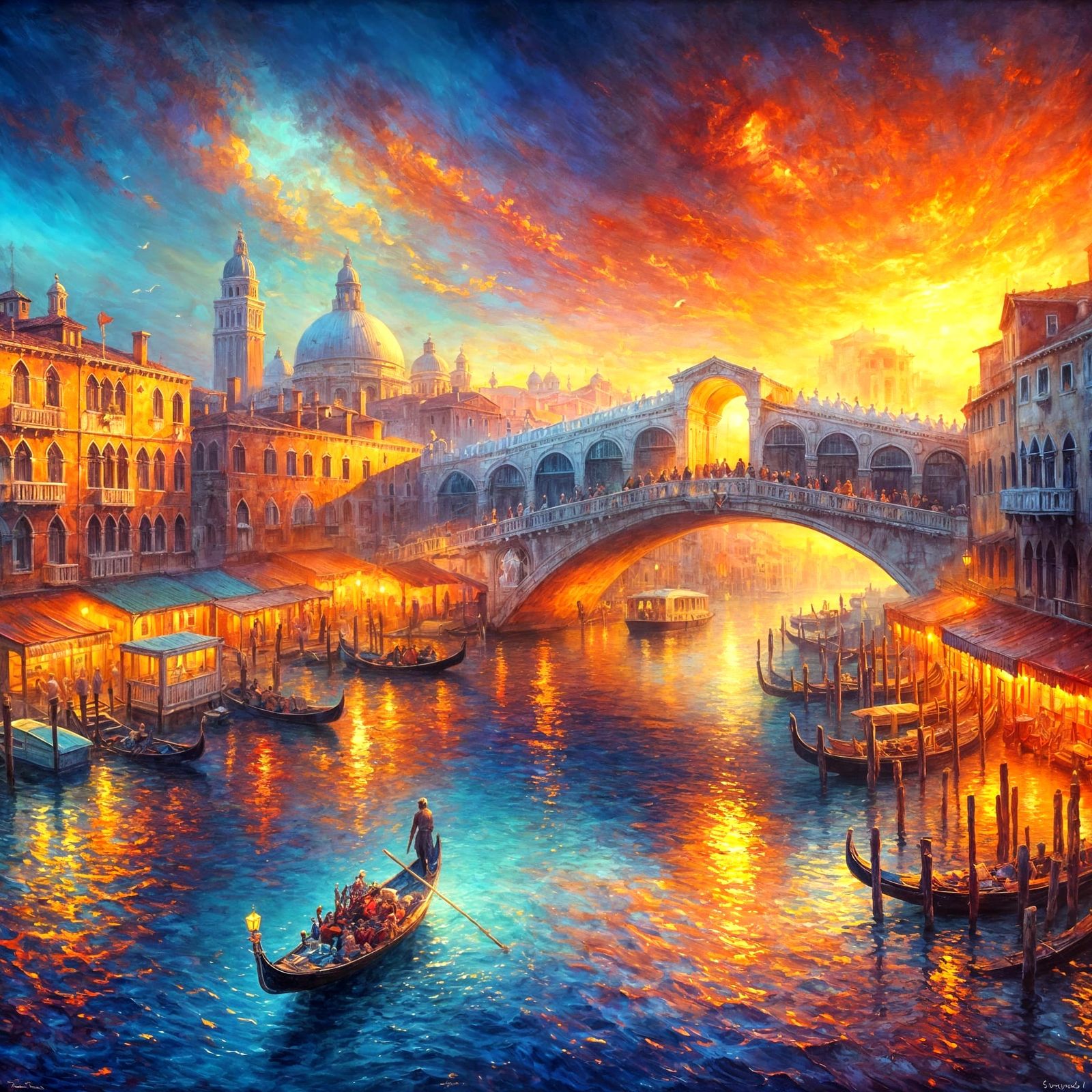 Baroque Rialto Bridge Sunrise