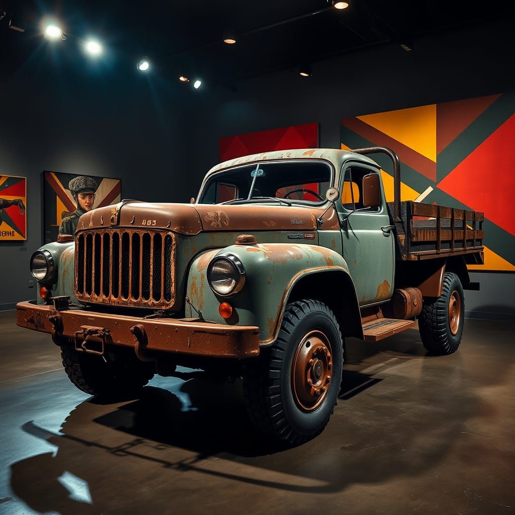 Restored Soviet Gaz-66 Truck in Museum Spotlight