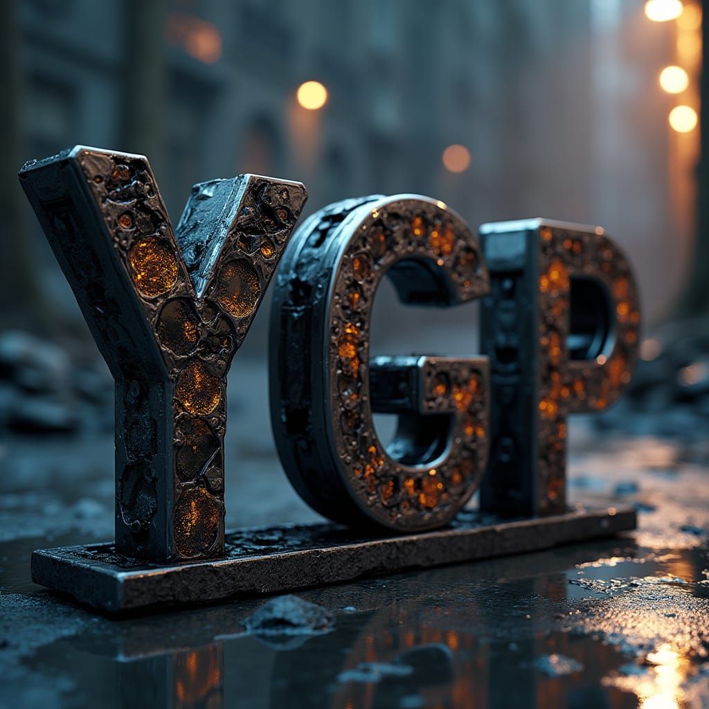 Glossy Futuristic Logo with Mechanized Details in Sci-Fi Sty...