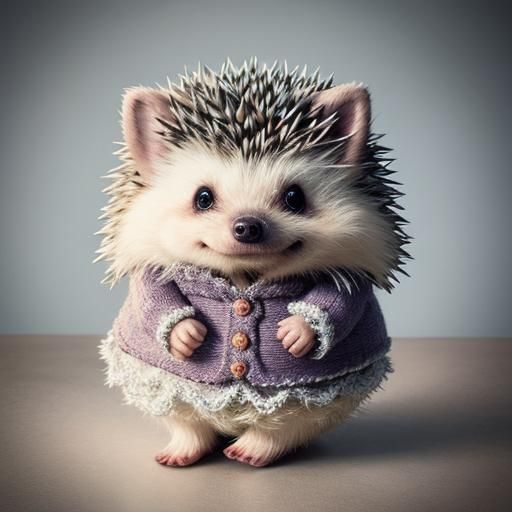 Festive Chibi Hedgehog Christmas Celebration in Watercolor