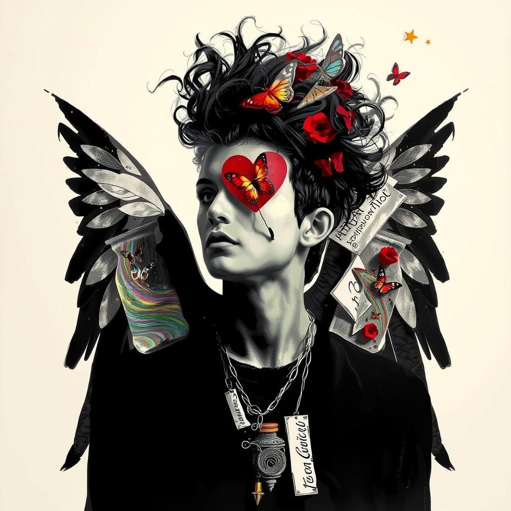 Gothic Creature with Rainbow Jars, Van Gogh Style