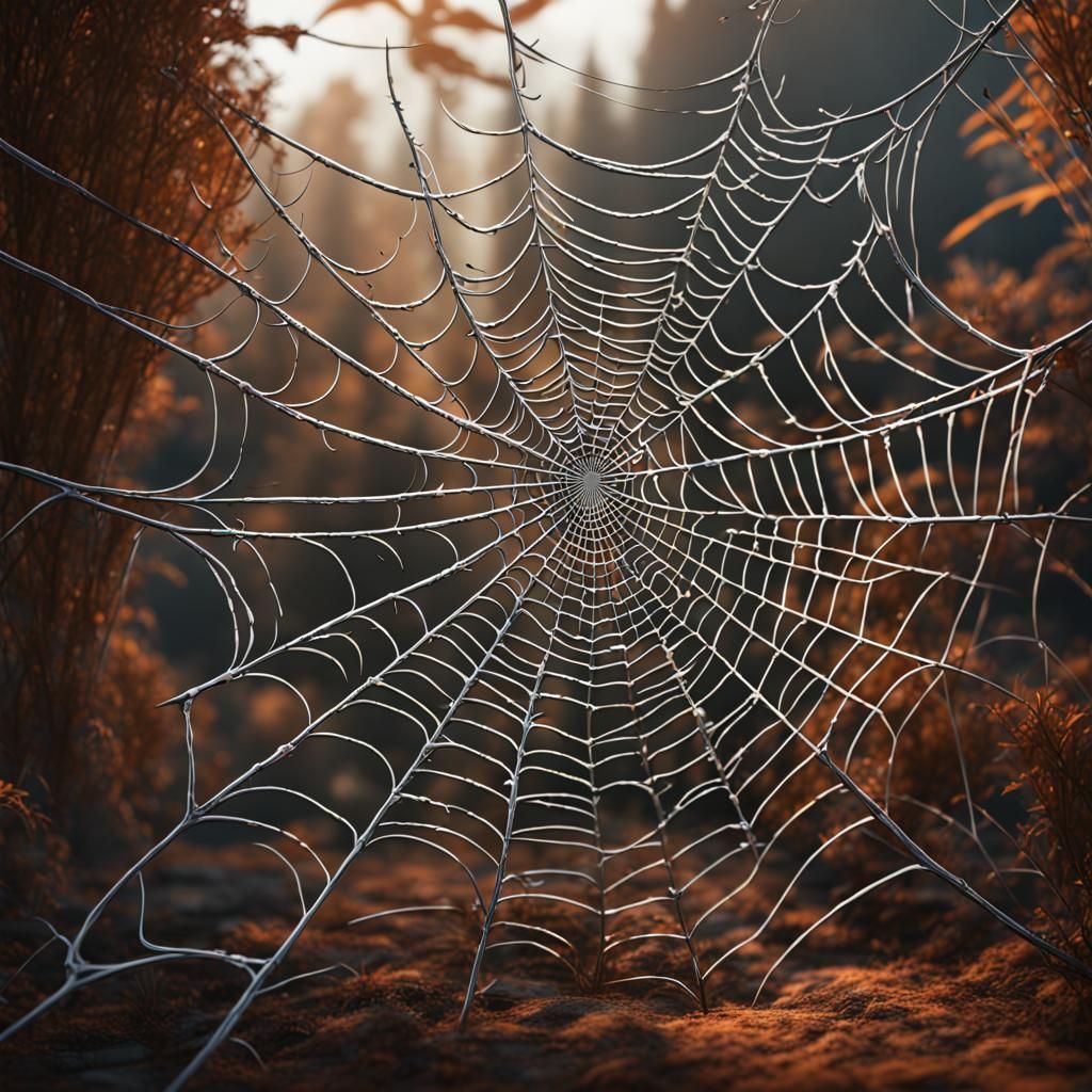 Comic Style Spider Web in Detailed Matte Painting