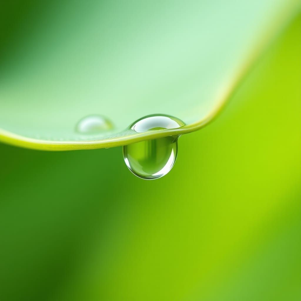 Raindrop Falling From Leaf: Macro Photography in 8k