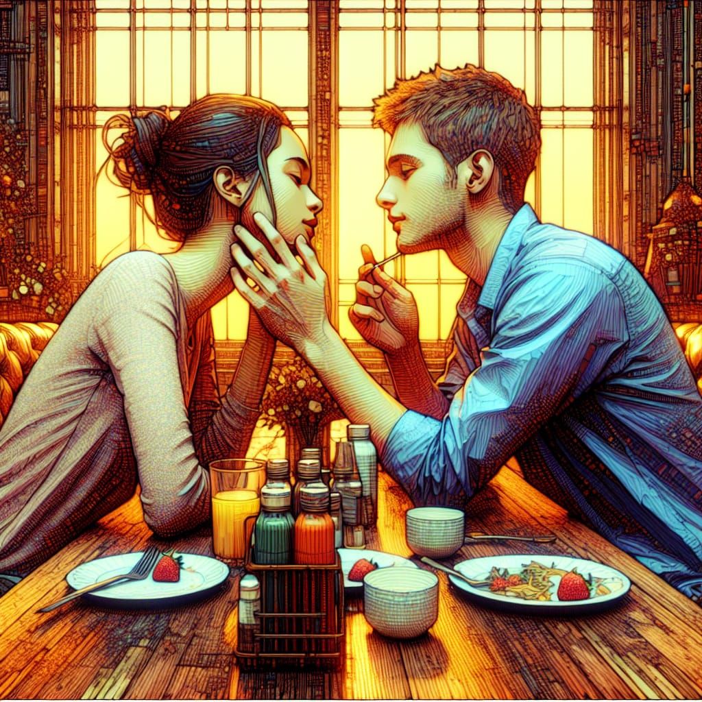 Romantic Moment in Vibrant Concept Art Style
