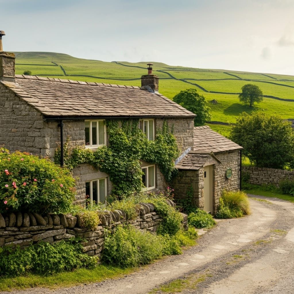 An ivy covered cottage in the Yorkshire Dales
