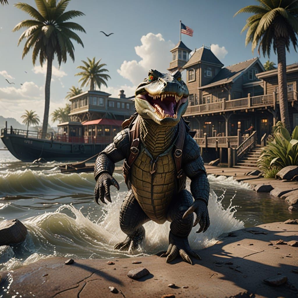 TYRION 31.  " Is that an ALLI-ZILLA?" he yelled in horror, as the alligator pursued him. "I've got to get back to the sh...