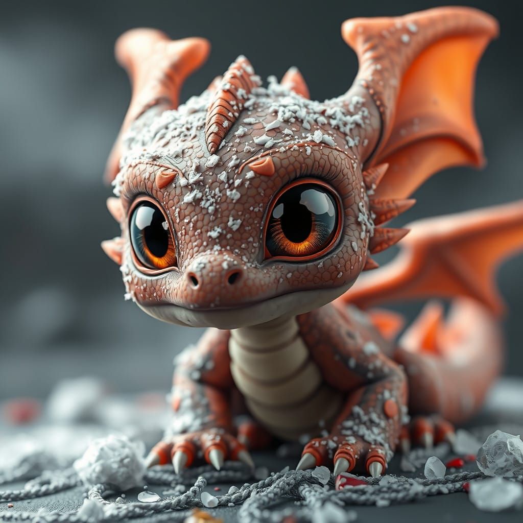 Whimsical Baby Dragon in Vibrant Fantasy World
