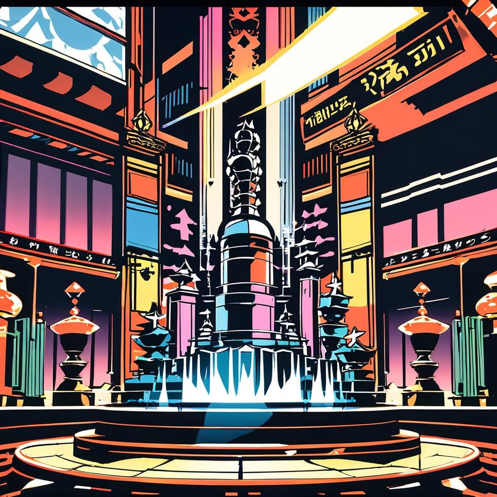 Dynamic Anime Chessboard in Studio Trigger Style