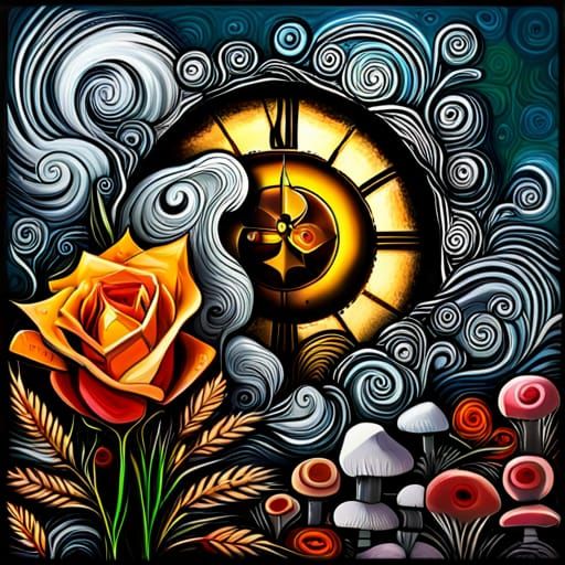 Surreal Mixed Media Fantasy Art with Intricate Details