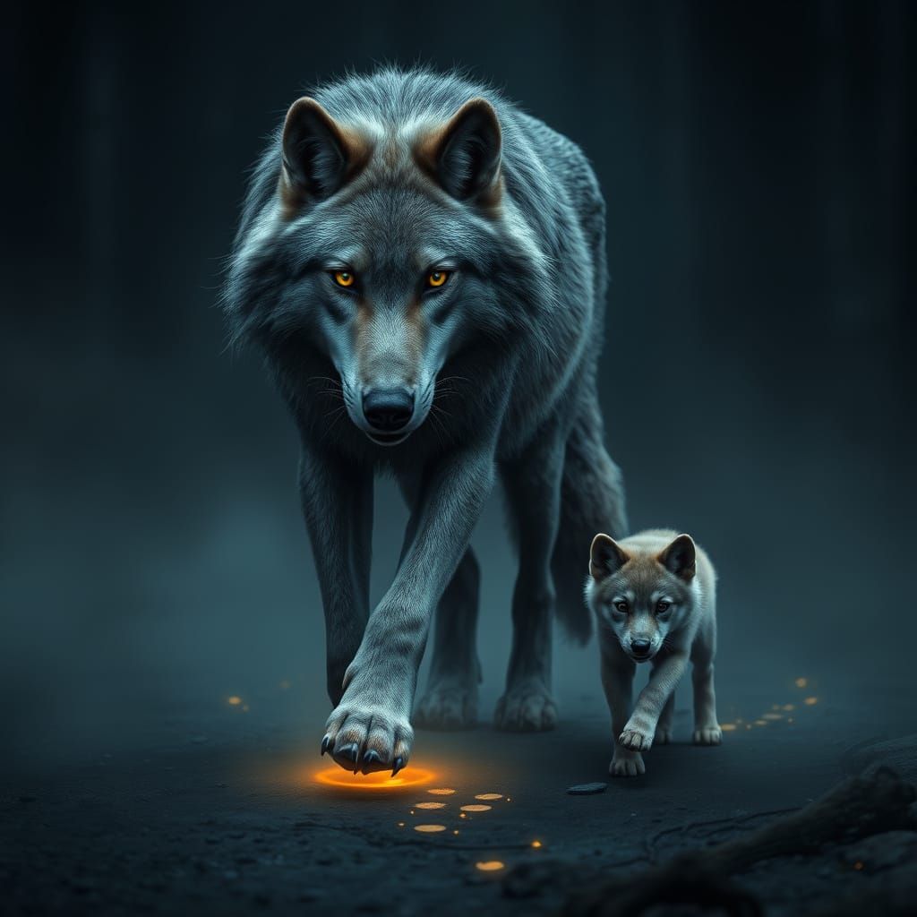 Majestic Gray Wolf Awakens the Mystical Forest