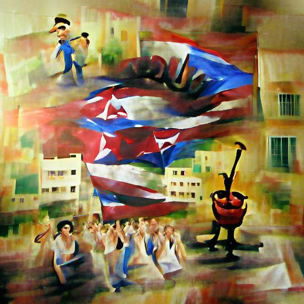 Vibrant Painting of Cuba