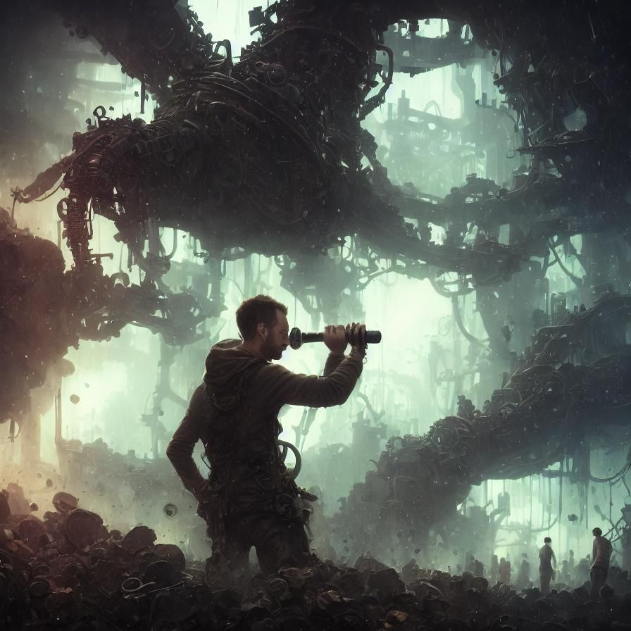 Steampunk Engine in Dark Fantasy Style