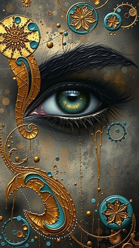 Ethereal Portrait in Vibrant, Dripping Colors