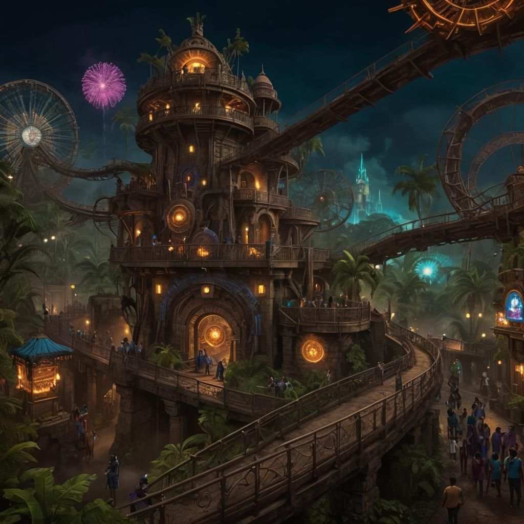 Futuristic Aztec Ruins Come Alive at Night