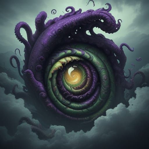 Surreal Tornado with Grotesque, Limbless Body