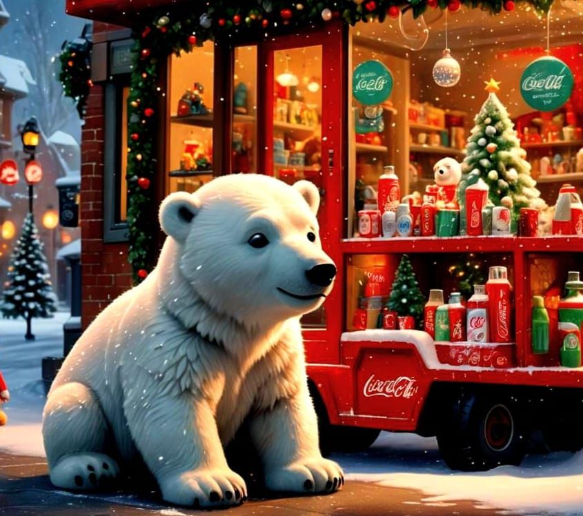 Coca-Cola Polar Bear and Girl: Pixar-Style Christmas