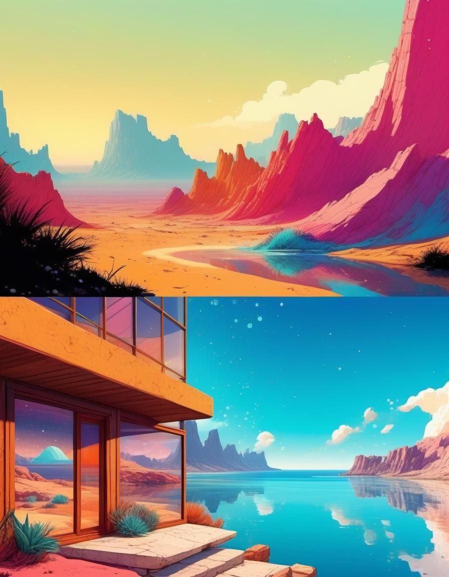 Desert and Ocean Duality in Cel-Shaded Style