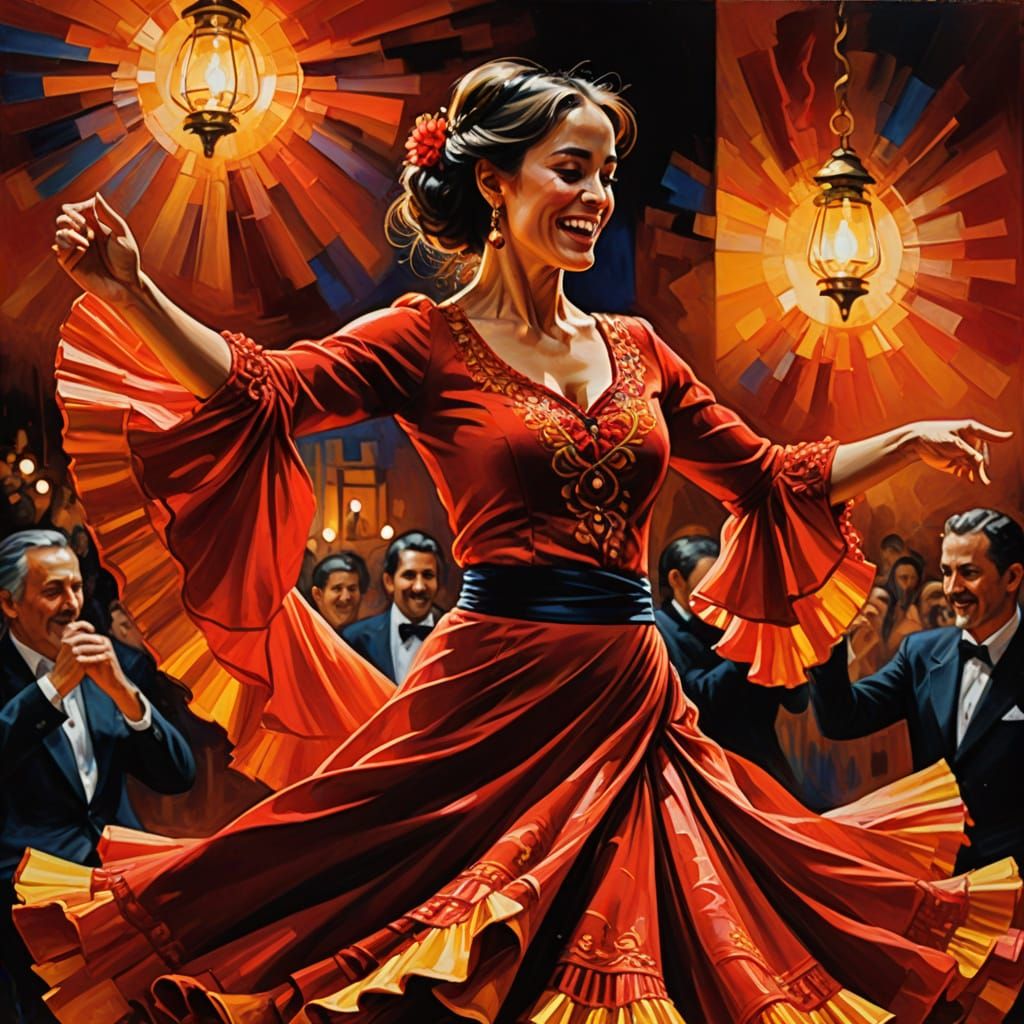 Flamenco Dancer in Spanish Impressionist Style