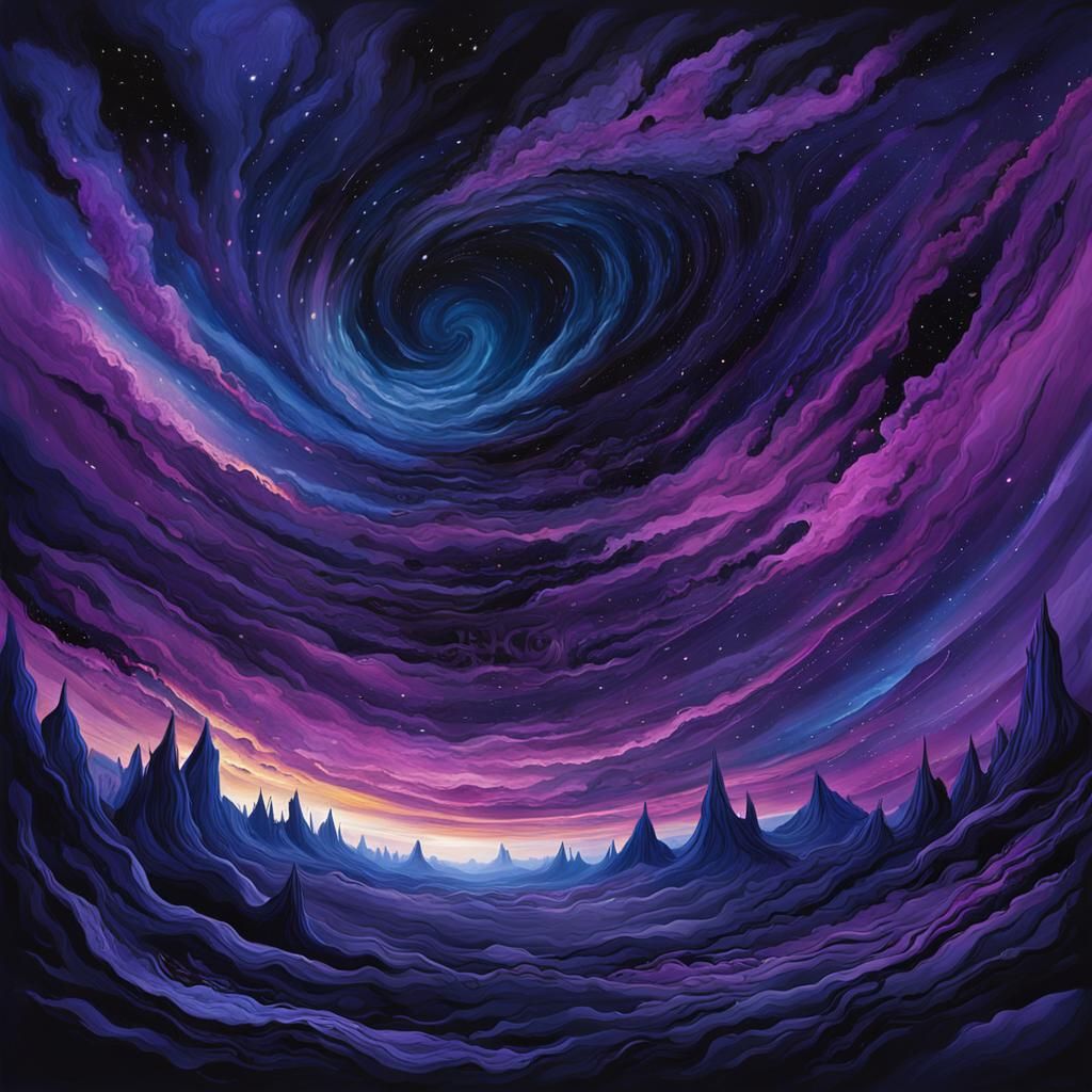 Dark Nebula Landscape in Fauvist Expressionism Style