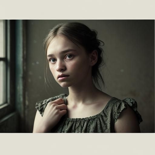 Cinematic Portrait of Girl in Abandoned Room