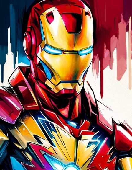 Iron Man Digital Painting in Modern Comic Style