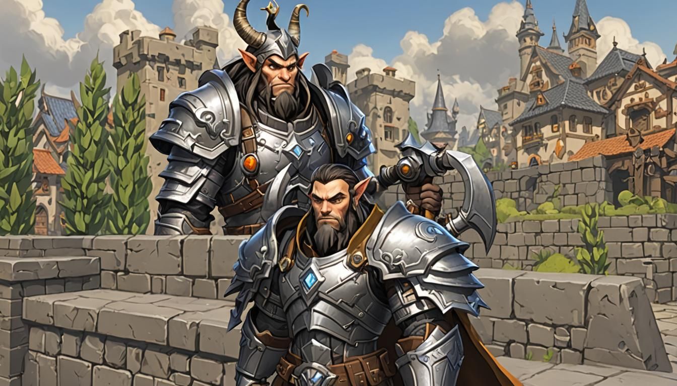 Fantasy Hunter in Cartoon Warcraft Style