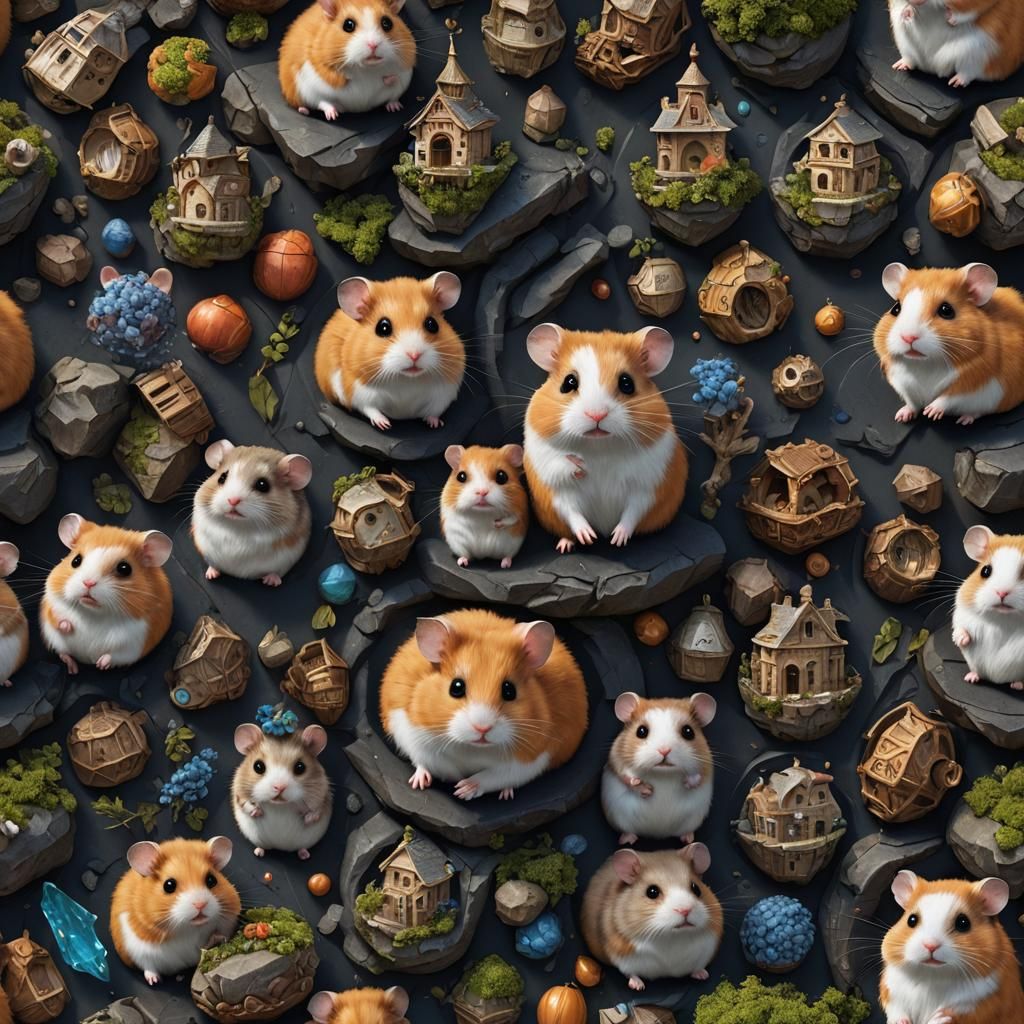 Detailed Hamster Matte Painting in Deep Color