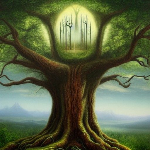 Mystical Rune Tree Matte Painting