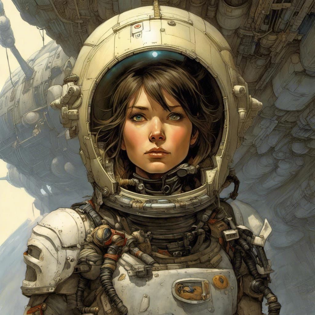 Detailed Spacesuit Armor in Digital Painting Style