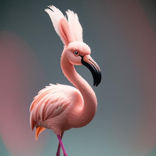Surreal Flamingo Rabbit Hybrid in Professional Photography