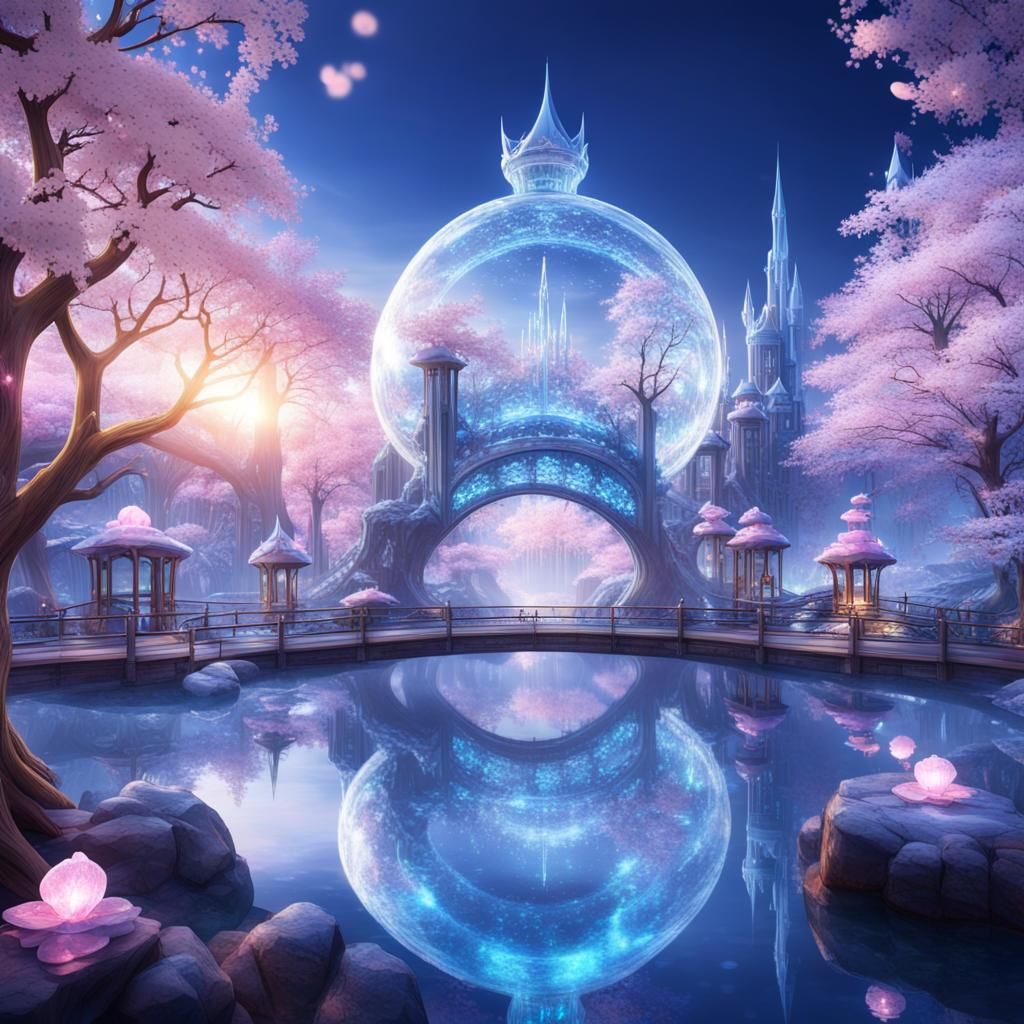 Crystal Ice Theme Park at Blue Hour